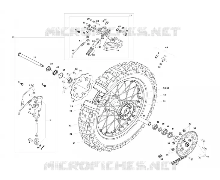 ROUE / ETRIER DE FREIN ARRIERE